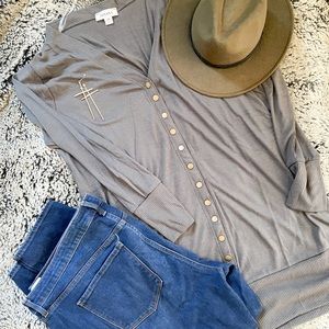 Ash Grey Plus Size Cardigan